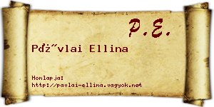 Pávlai Ellina névjegykártya